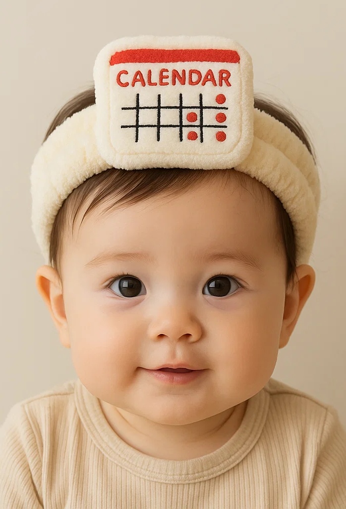 Calendar Plush Baby Headband – Creative Date Style